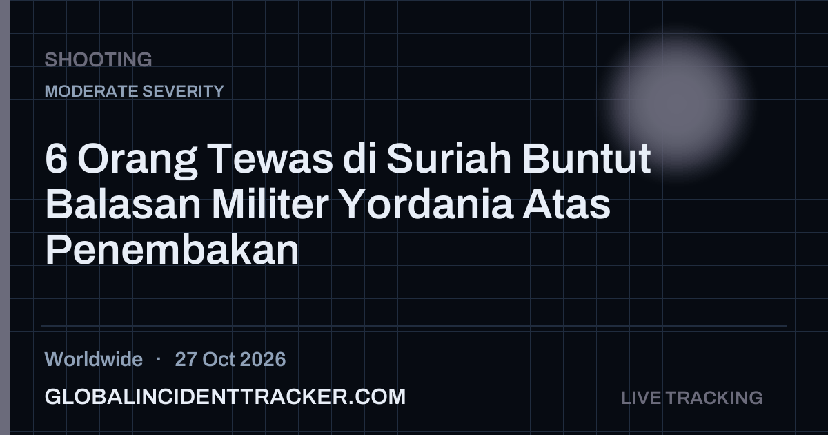 Shooting incident in worldwide on 27 October 2026 — Global Incident Tracker report card