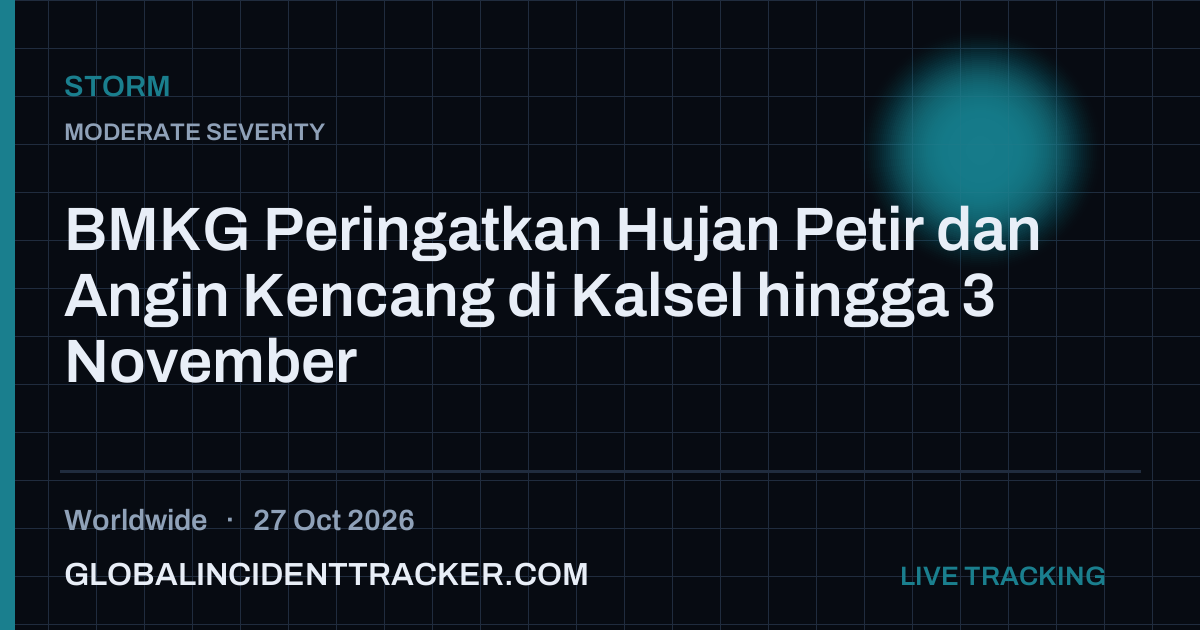 Storm incident in worldwide on 27 October 2026 — Global Incident Tracker report card