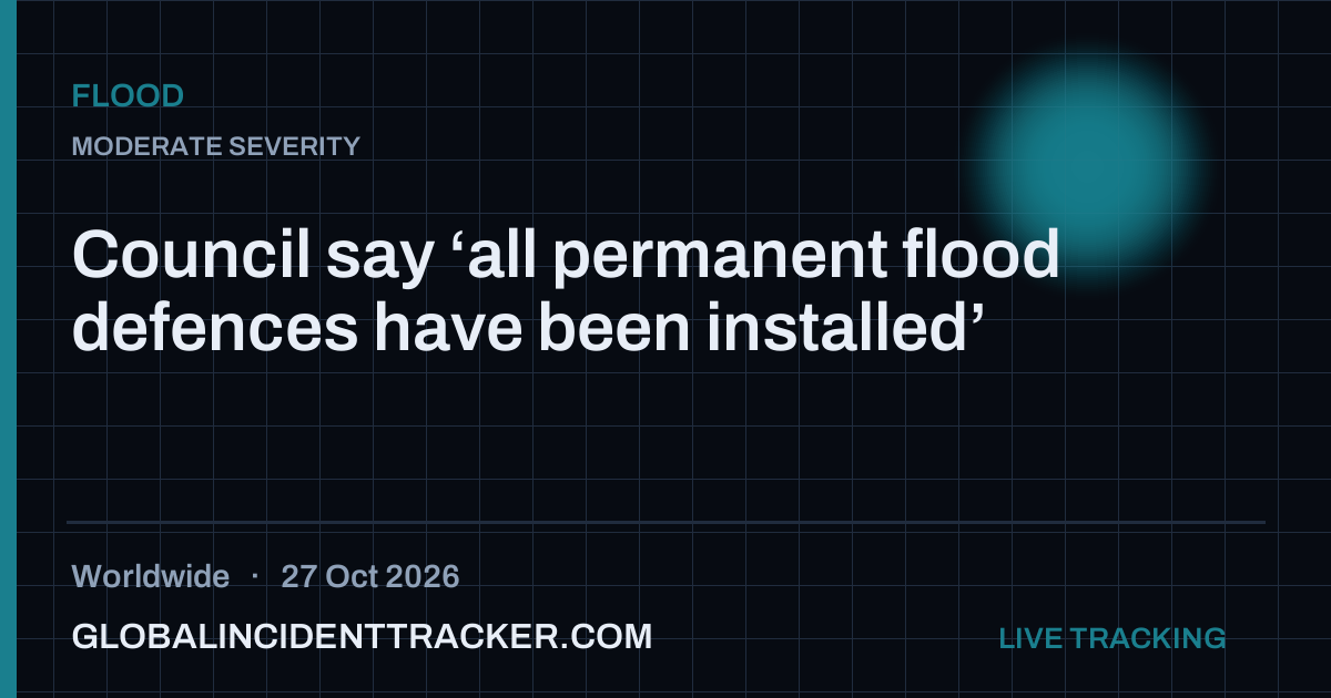 Flood incident in worldwide on 27 October 2026 — Global Incident Tracker report card