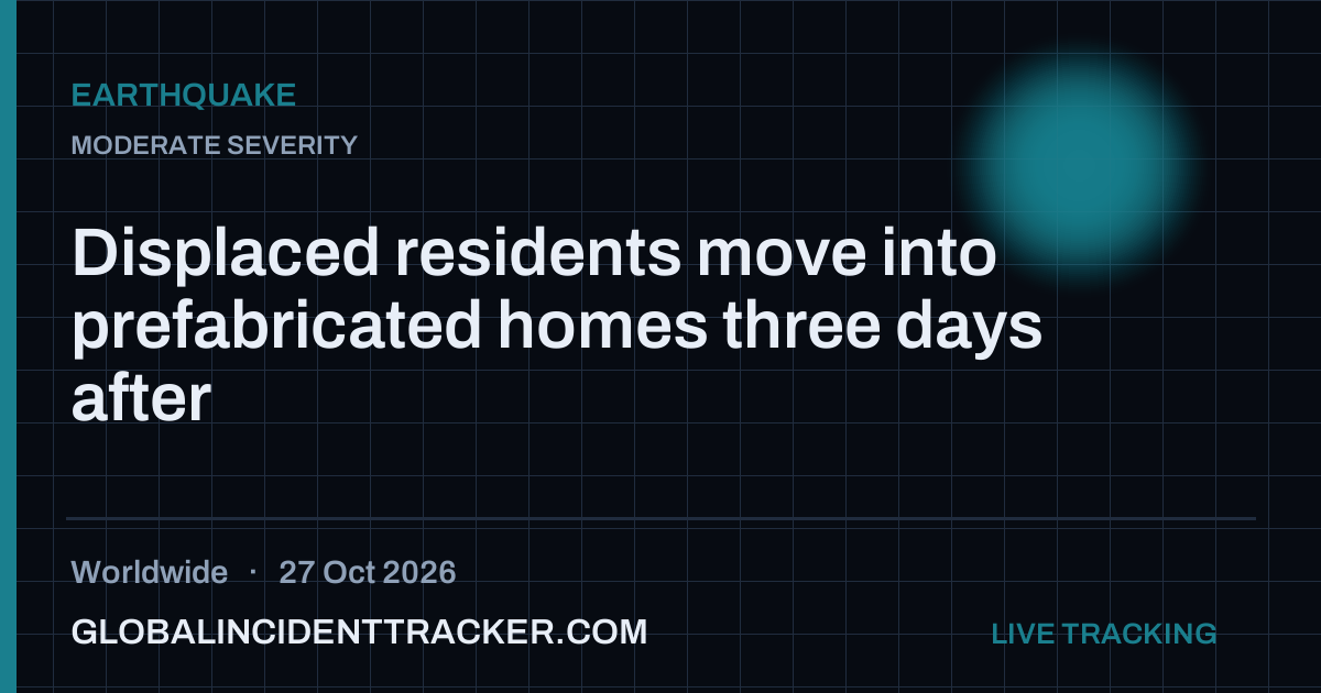 Earthquake incident in worldwide on 27 October 2026 — Global Incident Tracker report card