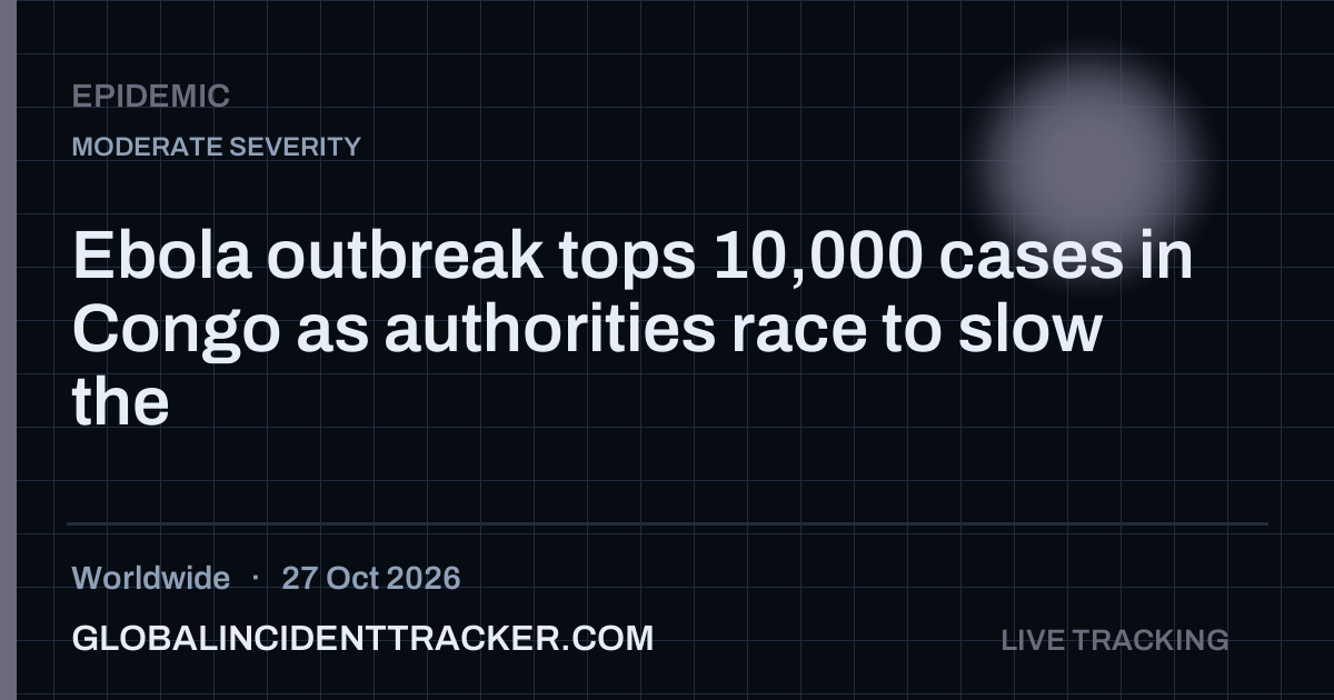 Ebola outbreak tops 10,000 cases in Congo as authorities race to slow ...
