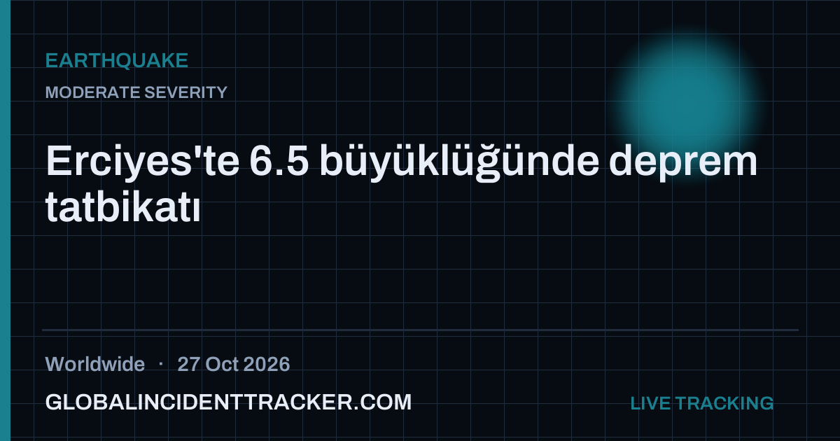 Earthquake incident in worldwide on 27 October 2026 — Global Incident Tracker report card
