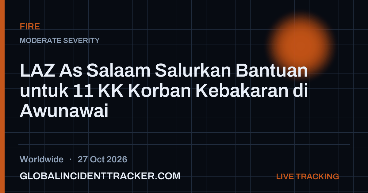 Fire incident in worldwide on 27 October 2026 — Global Incident Tracker report card