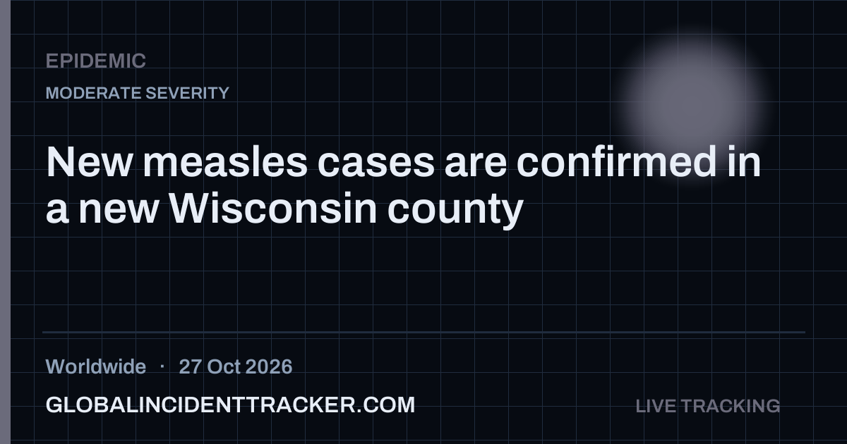 Epidemic incident in worldwide on 27 October 2026 — Global Incident Tracker report card