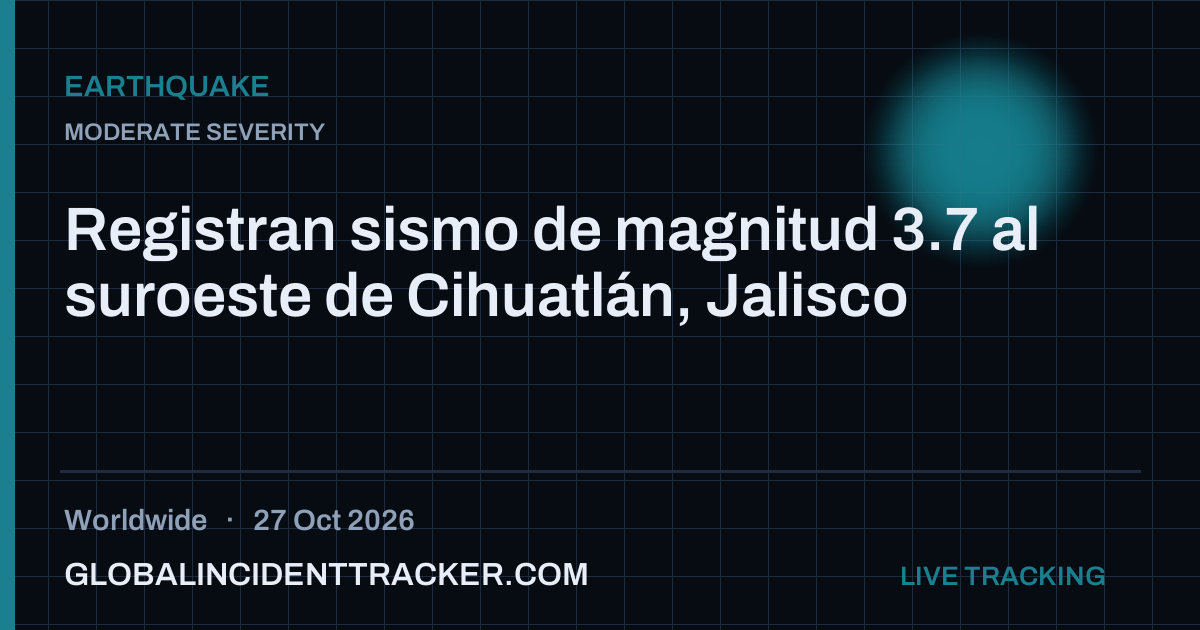 Earthquake incident in worldwide on 27 October 2026 — Global Incident Tracker report card