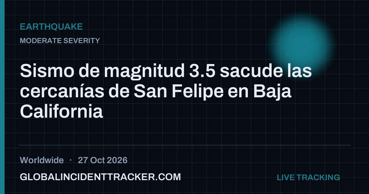Earthquake incident in worldwide on 27 October 2026 — Global Incident Tracker report card