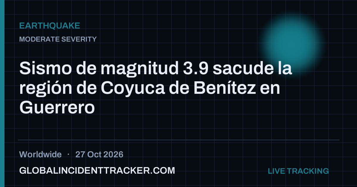 Earthquake incident in worldwide on 27 October 2026 — Global Incident Tracker report card