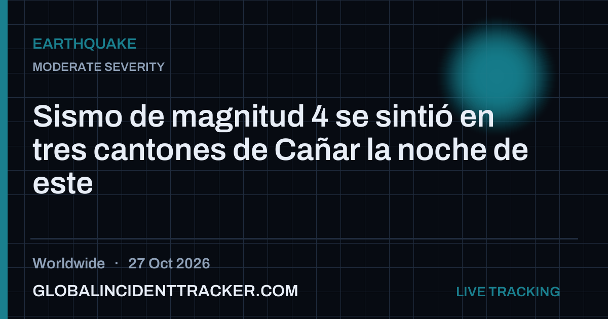Earthquake incident in worldwide on 27 October 2026 — Global Incident Tracker report card