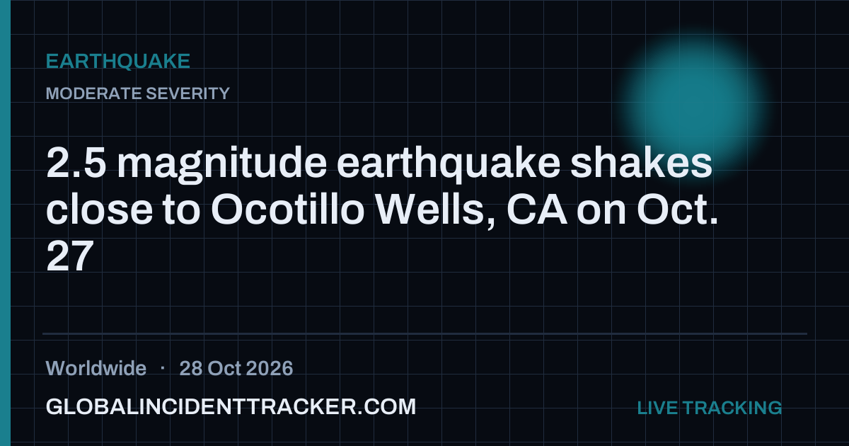 Earthquake incident in worldwide on 28 October 2026 — Global Incident Tracker report card