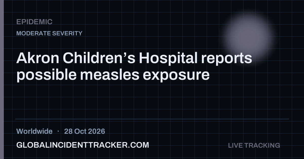 Epidemic incident in worldwide on 28 October 2026 — Global Incident Tracker report card