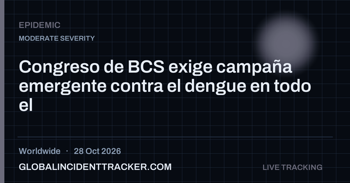 Epidemic incident in worldwide on 28 October 2026 — Global Incident Tracker report card