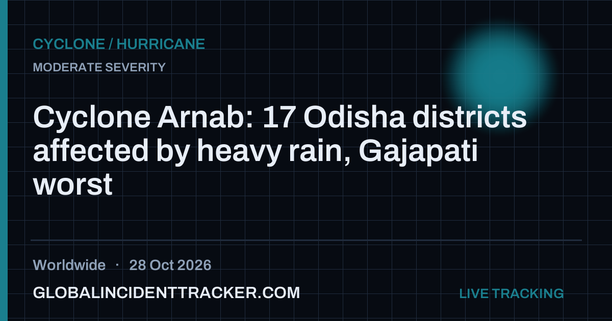 Cyclone / Hurricane incident in worldwide on 28 October 2026 — Global Incident Tracker report card