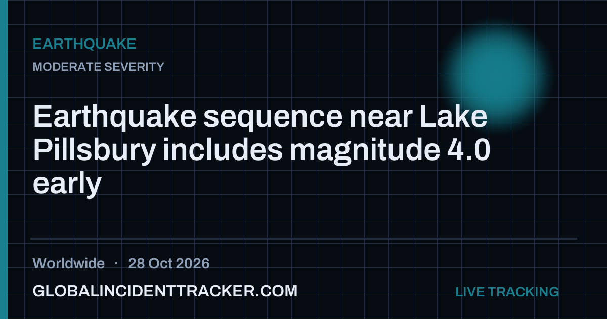 Earthquake incident in worldwide on 28 October 2026 — Global Incident Tracker report card