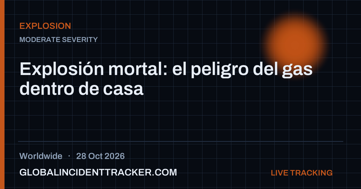 Explosion incident in worldwide on 28 October 2026 — Global Incident Tracker report card