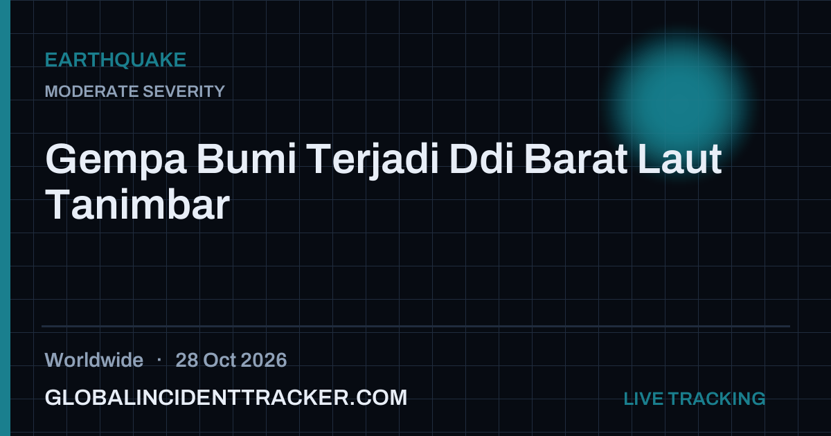 Earthquake incident in worldwide on 28 October 2026 — Global Incident Tracker report card