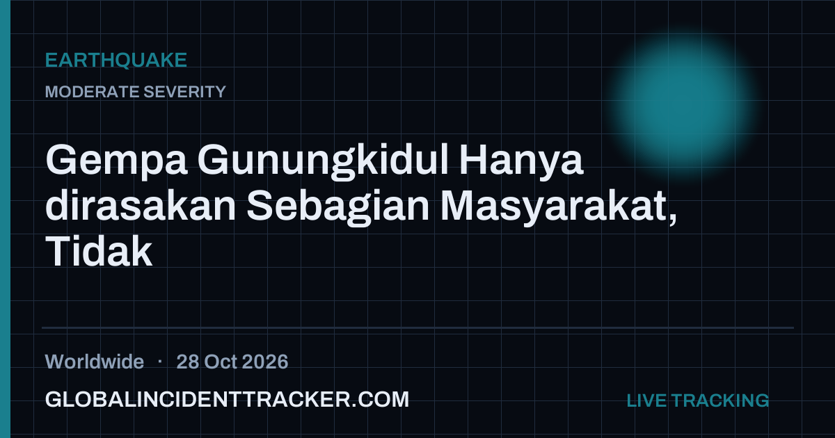 Earthquake incident in worldwide on 28 October 2026 — Global Incident Tracker report card