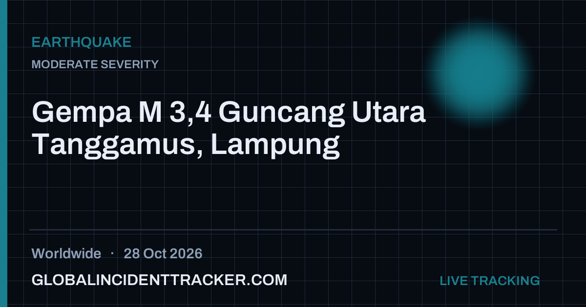 Earthquake incident in worldwide on 28 October 2026 — Global Incident Tracker report card