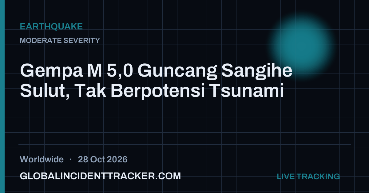 Earthquake incident in worldwide on 28 October 2026 — Global Incident Tracker report card
