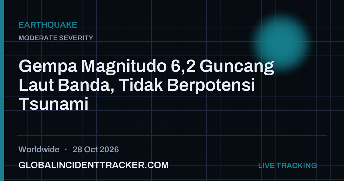 Earthquake incident in worldwide on 28 October 2026 — Global Incident Tracker report card