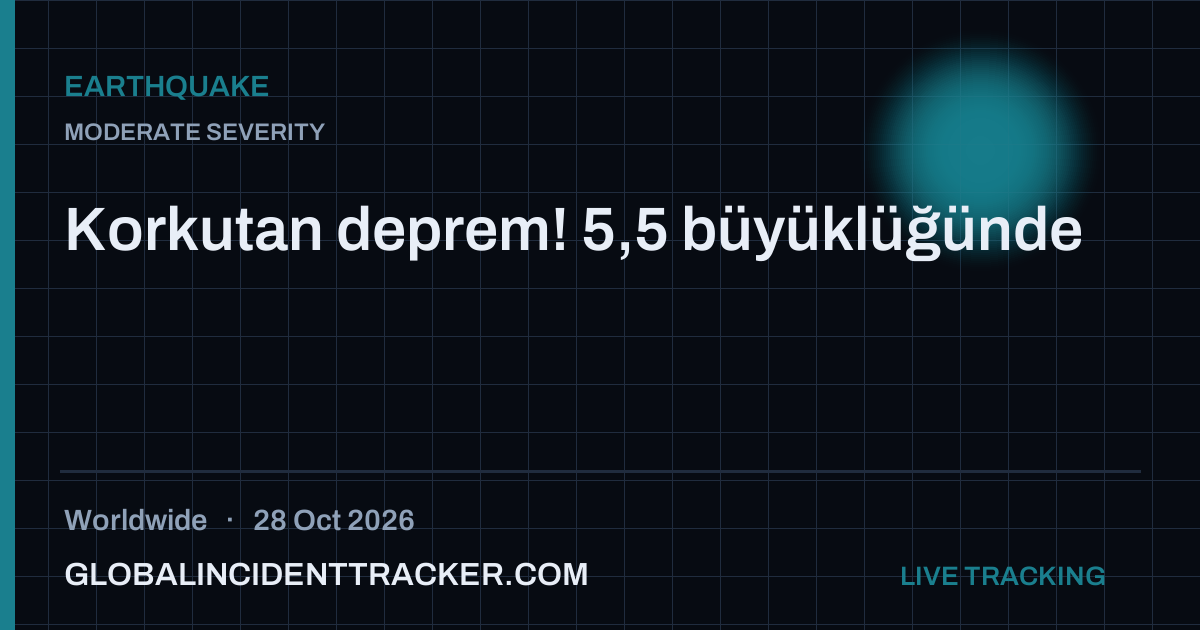 Earthquake incident in worldwide on 28 October 2026 — Global Incident Tracker report card
