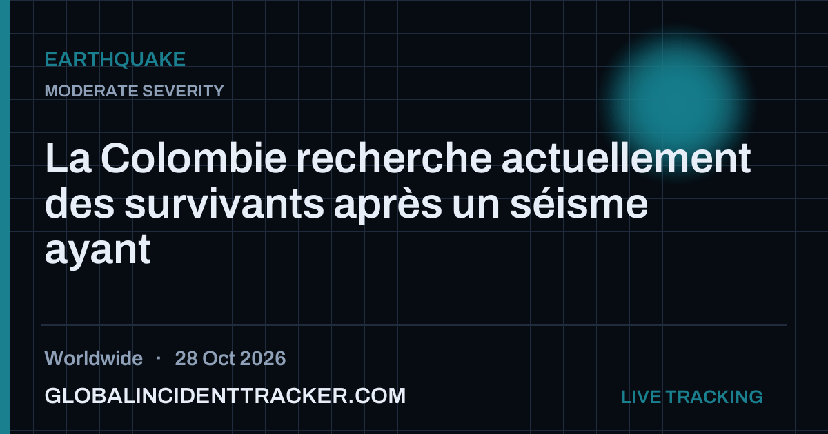 Earthquake incident in worldwide on 28 October 2026 — Global Incident Tracker report card
