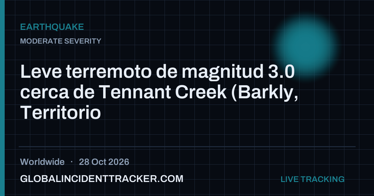 Earthquake incident in worldwide on 28 October 2026 — Global Incident Tracker report card