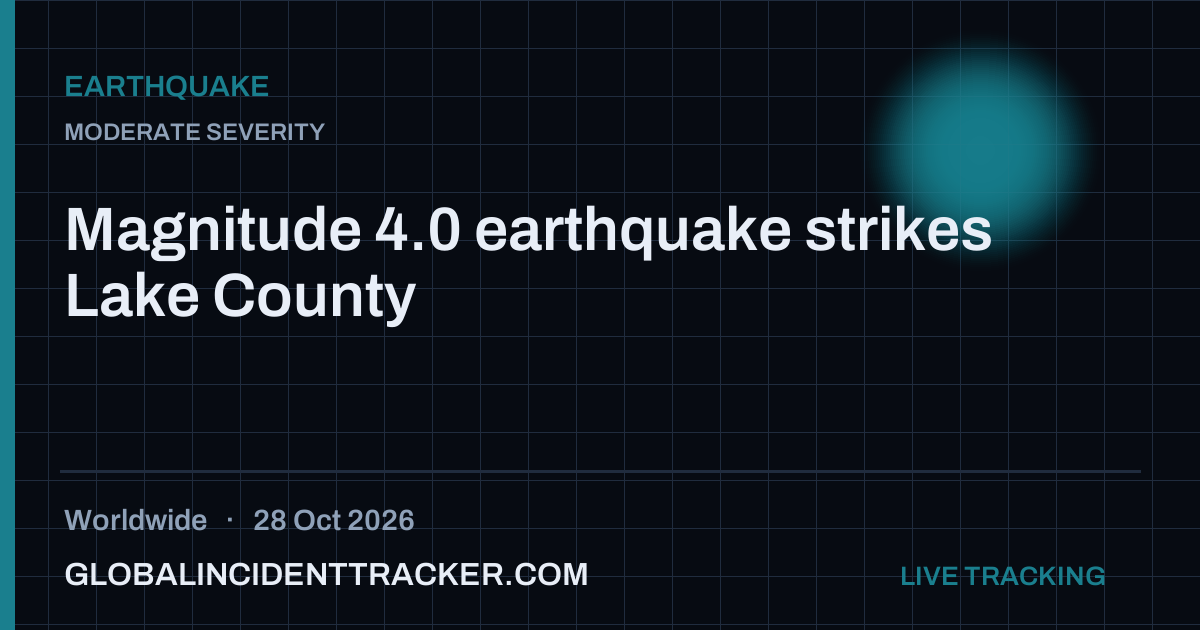 Earthquake incident in worldwide on 28 October 2026 — Global Incident Tracker report card