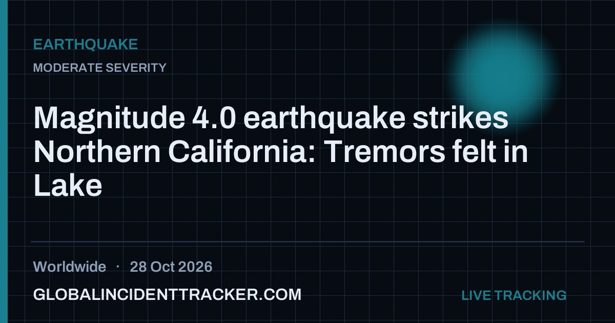 Earthquake incident in worldwide on 28 October 2026 — Global Incident Tracker report card