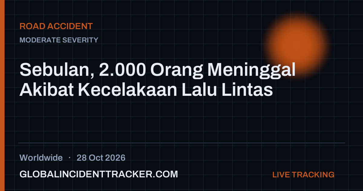 Road Accident incident in worldwide on 28 October 2026 — Global Incident Tracker report card