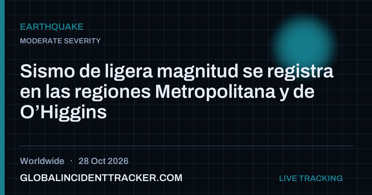 Earthquake incident in worldwide on 28 October 2026 — Global Incident Tracker report card