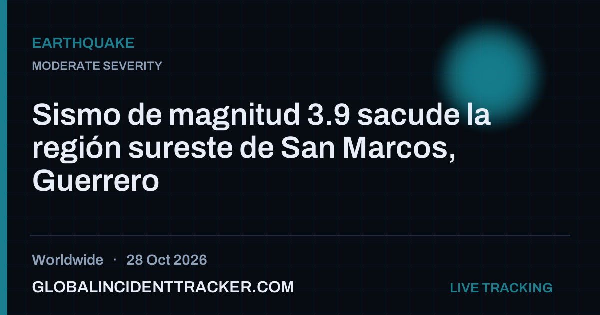 Earthquake incident in worldwide on 28 October 2026 — Global Incident Tracker report card