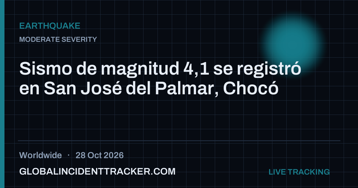Earthquake incident in worldwide on 28 October 2026 — Global Incident Tracker report card