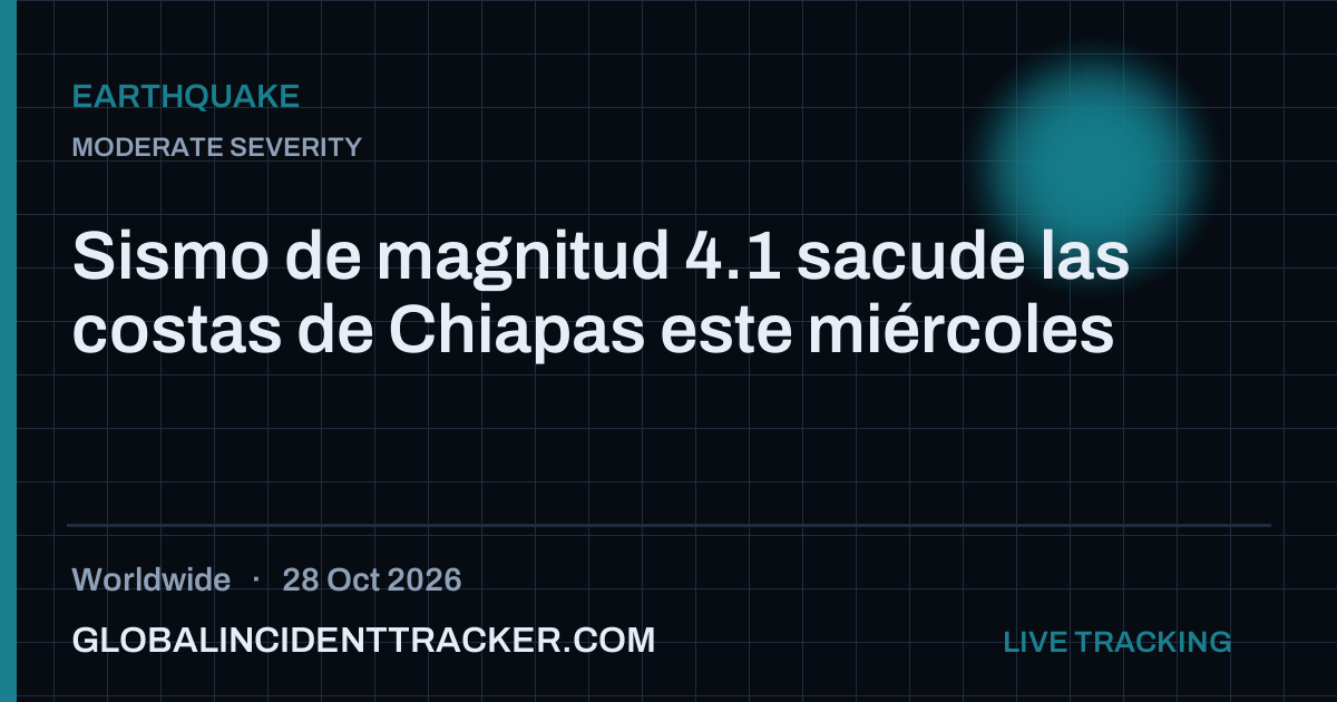 Earthquake incident in worldwide on 28 October 2026 — Global Incident Tracker report card