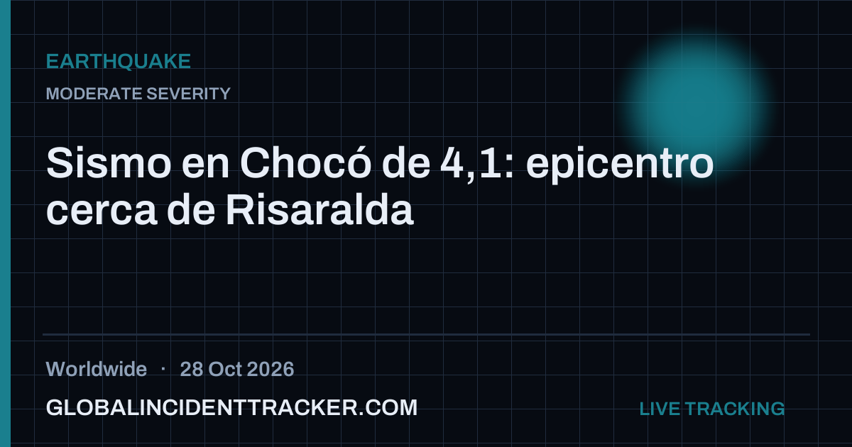 Earthquake incident in worldwide on 28 October 2026 — Global Incident Tracker report card