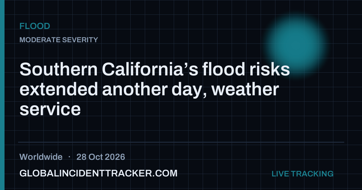 Flood incident in worldwide on 28 October 2026 — Global Incident Tracker report card