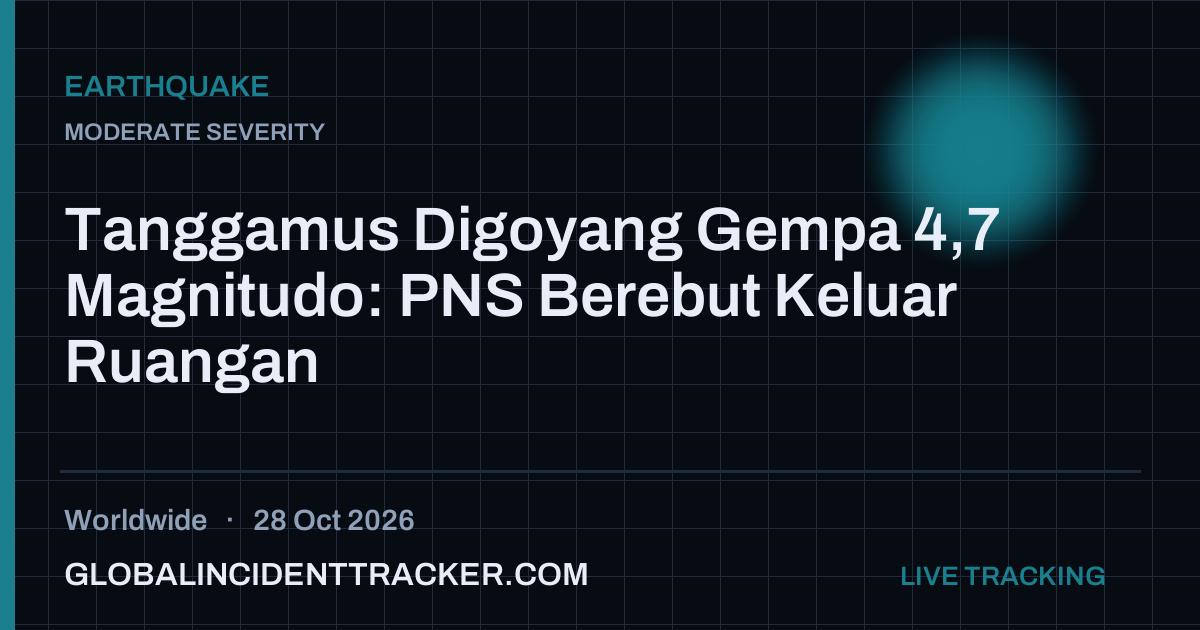 Earthquake incident in worldwide on 28 October 2026 — Global Incident Tracker report card