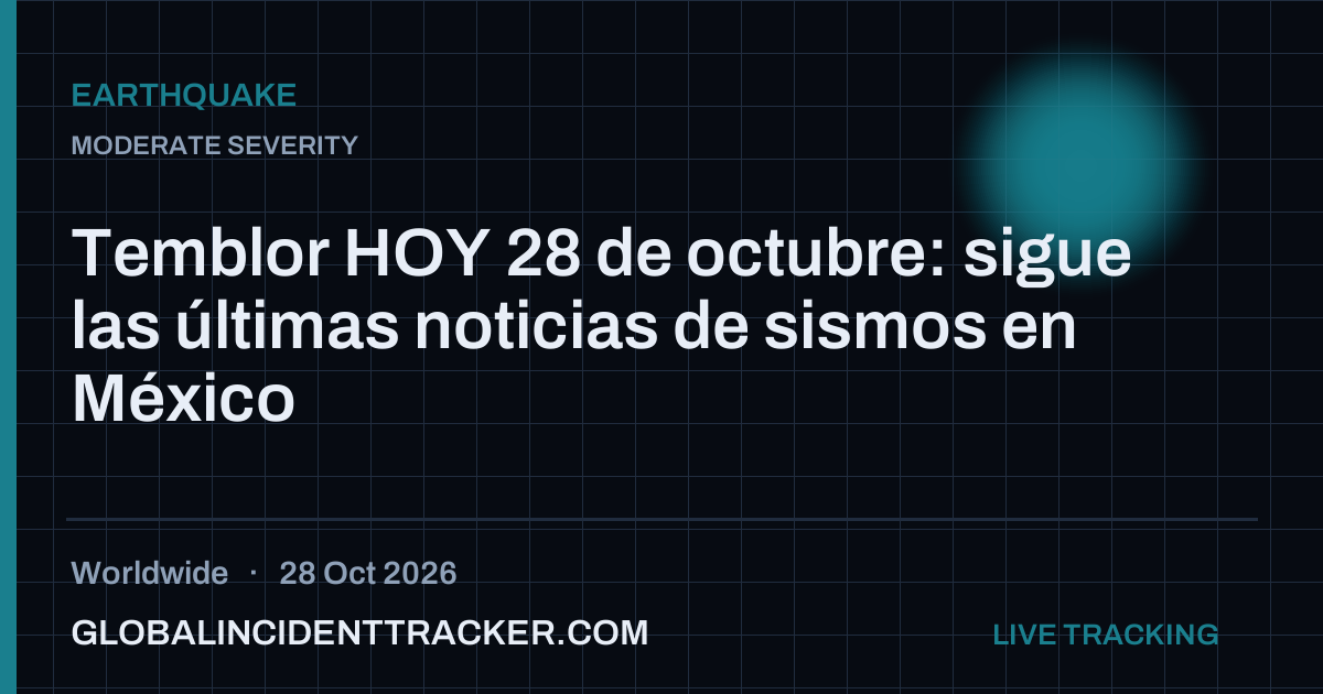 Earthquake incident in worldwide on 28 October 2026 — Global Incident Tracker report card
