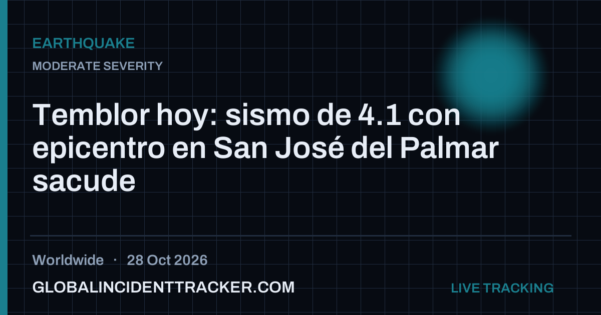 Earthquake incident in worldwide on 28 October 2026 — Global Incident Tracker report card
