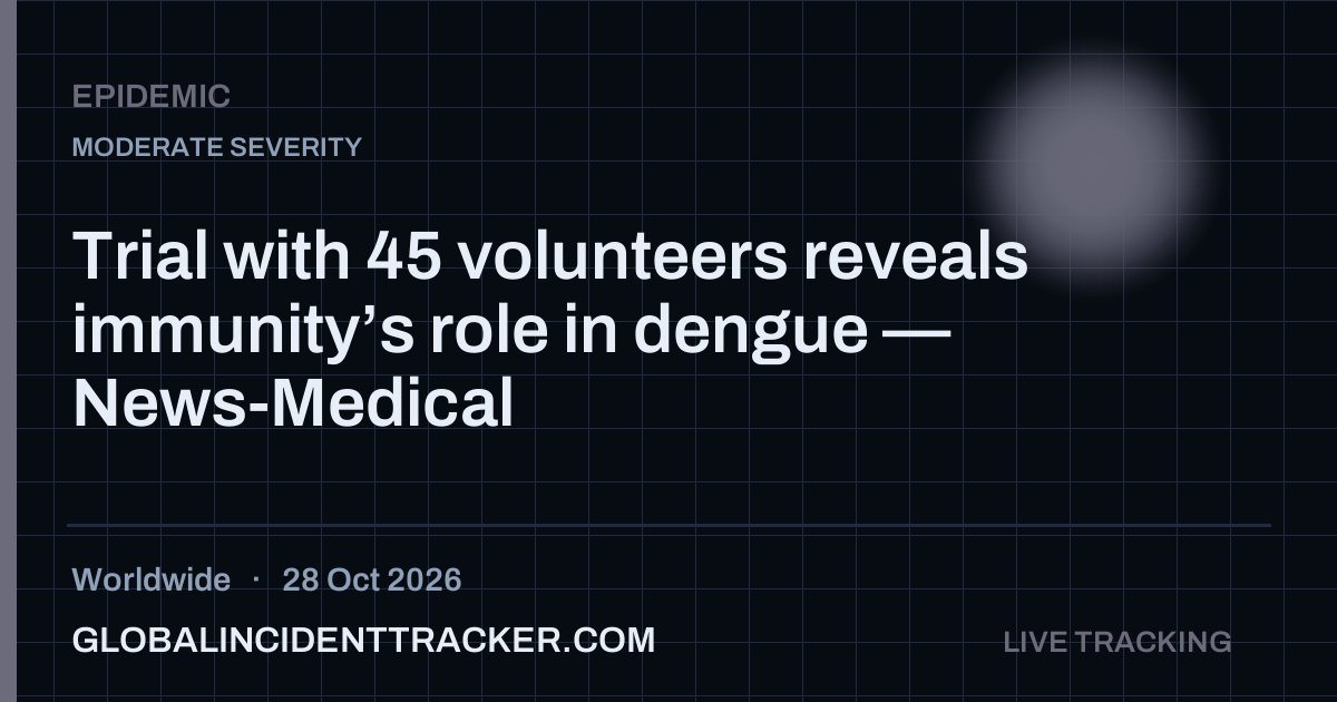 Epidemic incident in worldwide on 28 October 2026 — Global Incident Tracker report card
