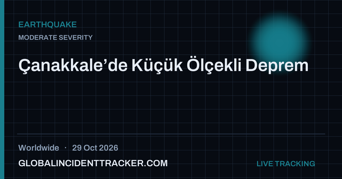 Earthquake incident in worldwide on 29 October 2026 — Global Incident Tracker report card