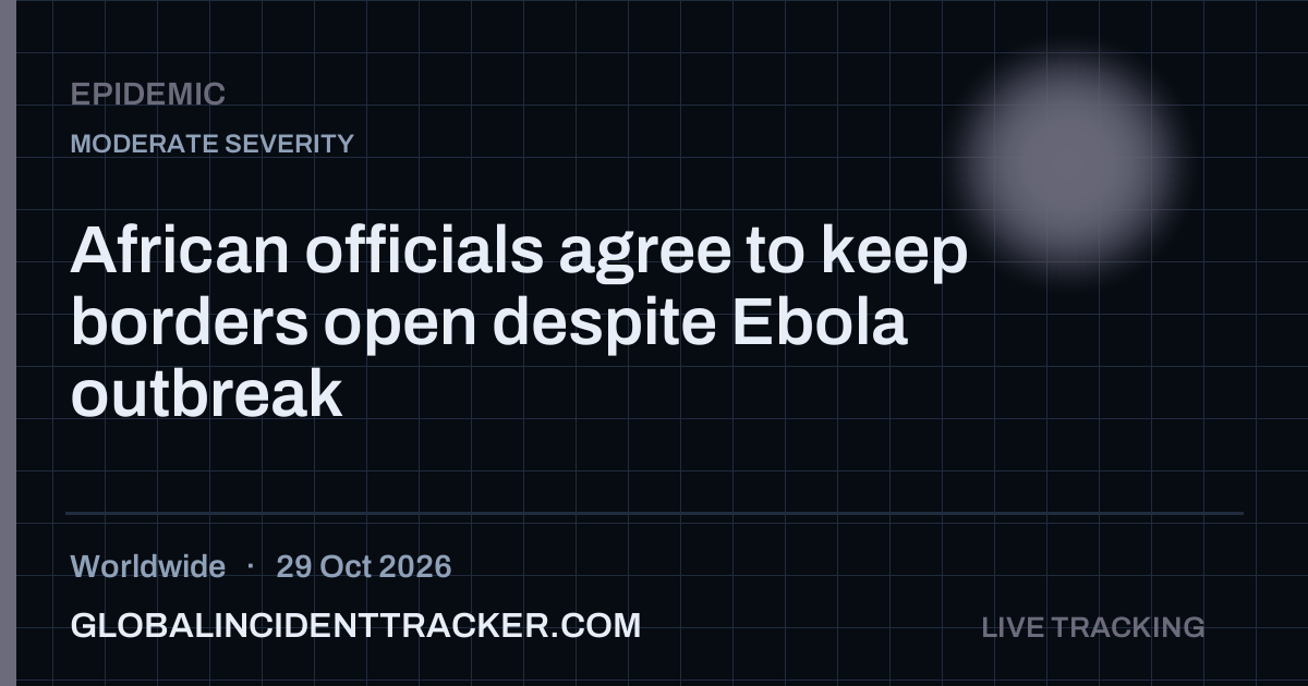 Epidemic incident in worldwide on 29 October 2026 — Global Incident Tracker report card