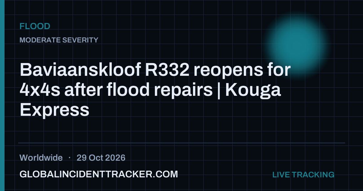 Flood incident in worldwide on 29 October 2026 — Global Incident Tracker report card