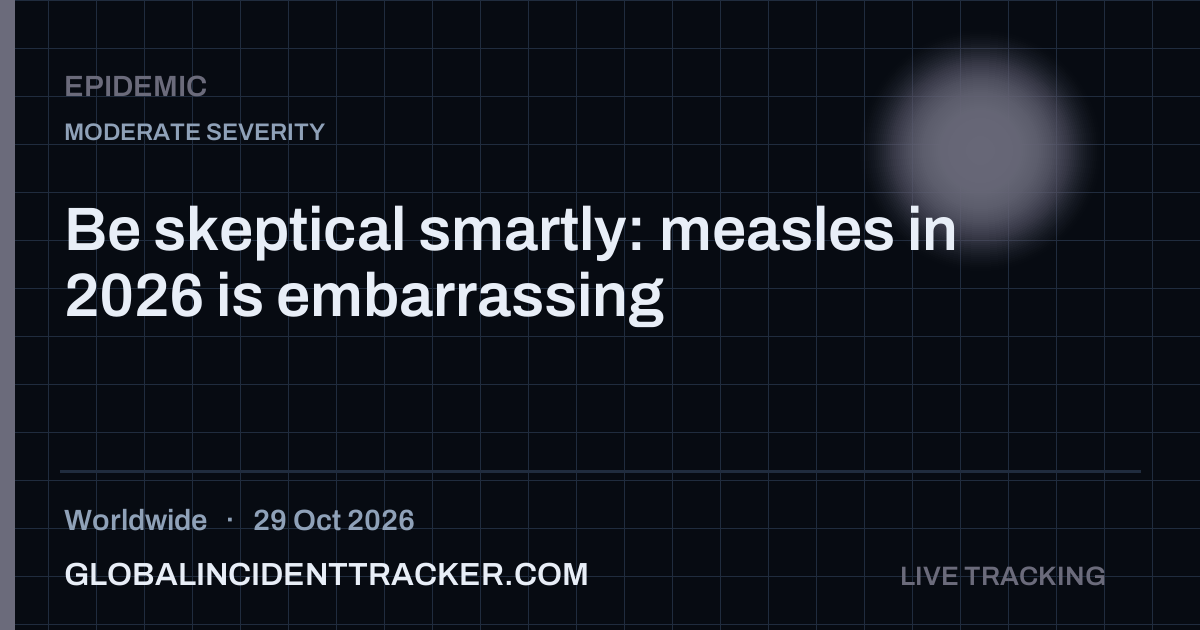 Epidemic incident in worldwide on 29 October 2026 — Global Incident Tracker report card