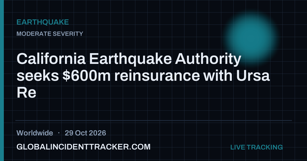 Earthquake incident in worldwide on 29 October 2026 — Global Incident Tracker report card