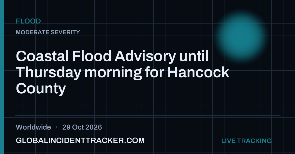 Flood incident in worldwide on 29 October 2026 — Global Incident Tracker report card