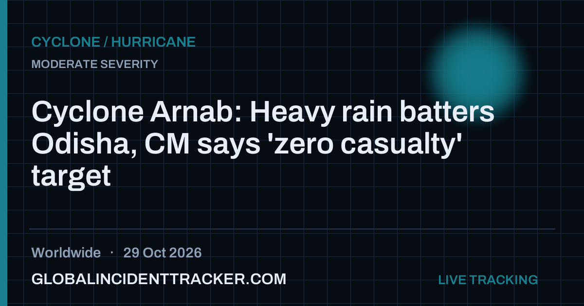 Cyclone / Hurricane incident in worldwide on 29 October 2026 — Global Incident Tracker report card