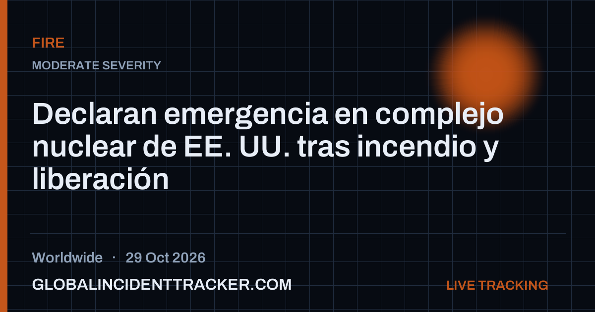Fire incident in worldwide on 29 October 2026 — Global Incident Tracker report card