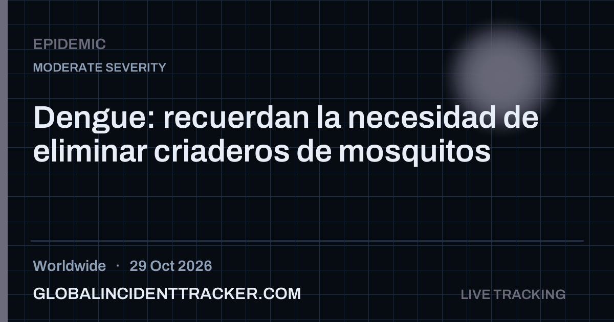 Epidemic incident in worldwide on 29 October 2026 — Global Incident Tracker report card