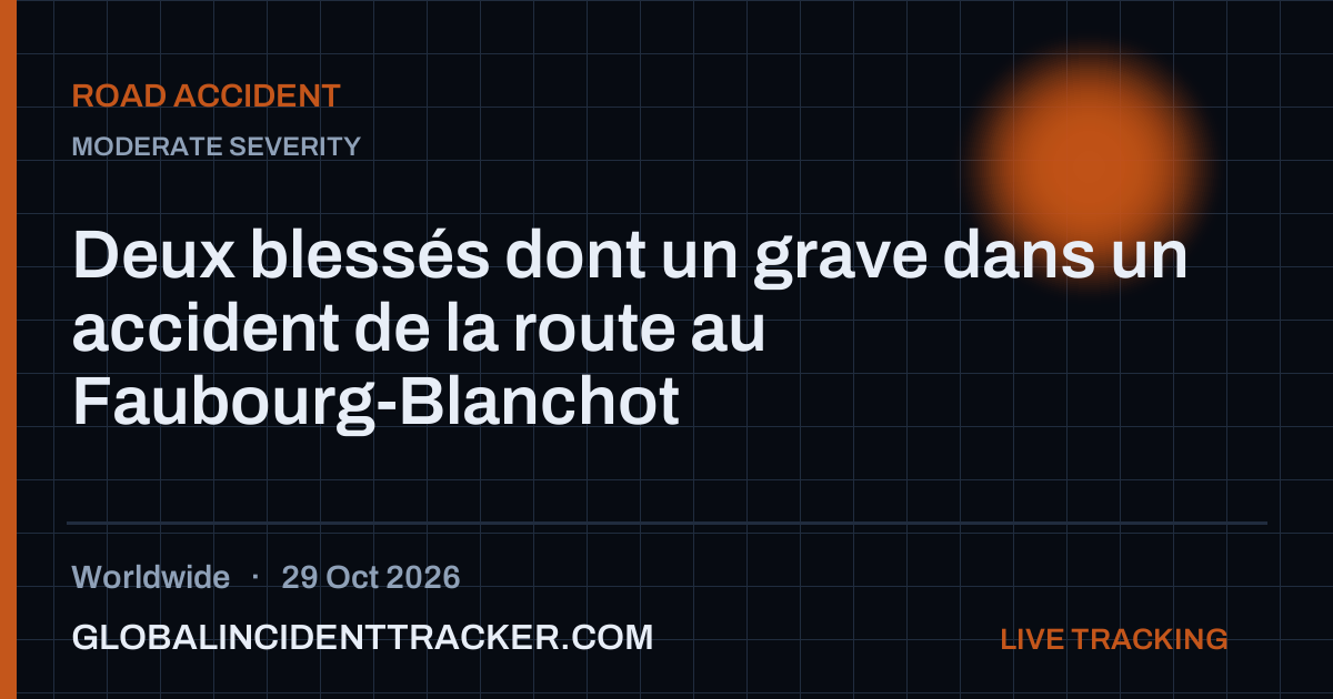 Road Accident incident in worldwide on 29 October 2026 — Global Incident Tracker report card