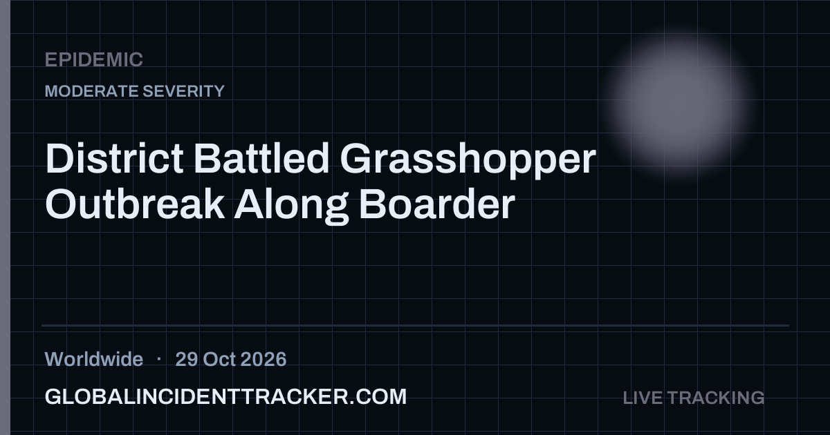 Epidemic incident in worldwide on 29 October 2026 — Global Incident Tracker report card